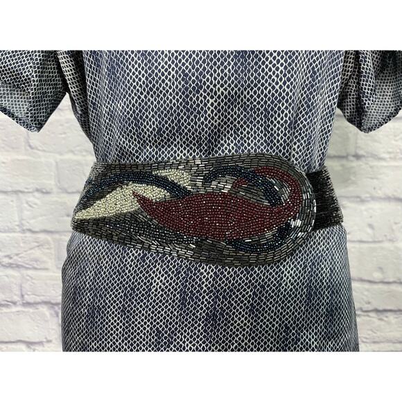 Marchan Accessories - Vintage 80's Marchan Luxurious Beaded Belt with Leather Backing